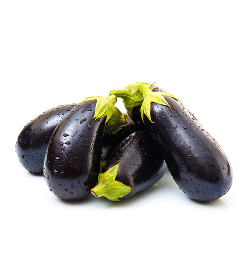 fresh eggplant on white background