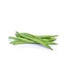 Fresh green beans on white background